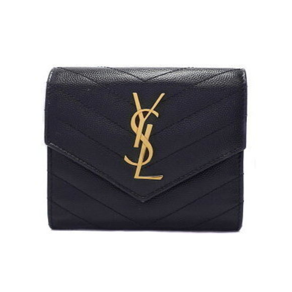 SAINT LAURENT PARIS YSL Monogram Three Wallet Tri - Picture 1 of 8
